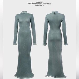 RARE DESIGNER Colors Clothing Knit Puffer Long Sleeve Dress